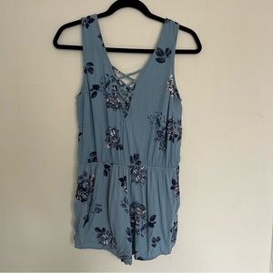 Pacsun Kendall and Kylie Blue Floral Romper